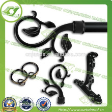 A-0081 Guangzhou black leaf finial double curtain rod